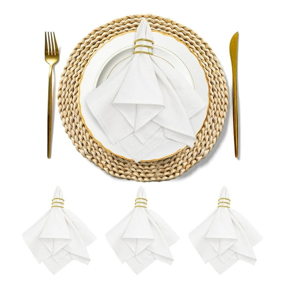 Navy Blue Cloth Napkins Set of 4, Reusable Table Napkins for Family Dinning