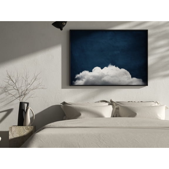 Navy Blue Cloud Wall Art Print, Abstract Art, Minimalist, Dark, Landscape, Above Bed Decor, Wall Decor Above The Bed, Bedroom Living Room Wall Art, Modern Wall Decor, 8x12 UNFRAMED