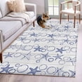 thumbnail image 1 of Navy Blue Coastal 3'x5' Washable Rug, Starfish Nautical Ocean Sea Wooden Non-Slip Area Rugs for Entryway Kitchen Classroom, StainResistant Dorm Throw Carpet, Low Pile Soft Indoor Floor Mat, 1 of 9