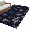 thumbnail image 1 of Navy Blue Coastal Area Rug 3x5 FT, Non Slip Entryway Bedside Carpet, Nautical Summer Beach Sea Turtle Starfish Washable Soft Floor Carpet Indoor Mat Throw Rug for Dorm Kitchen Home Office, 1 of 9