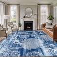 thumbnail image 1 of Navy Blue Coastal Area Rugs 5'x8', Washable Small Throw Rugs for Classroom Bedroom, Nautical Coral Starfish Shell Octopus Sea Indoor Outdoor Rug Non-Slip Low Pile Carpet Runner Reversible Floor Mats, 1 of 8
