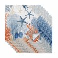 thumbnail image 1 of Navy Blue Coastal Cloth Napkins, Nautical Summer Beach Coral Starfish Ocean Washable and Reusable Dinner Napkins Set of 8, Table Napkin for Kitchen Party Birthday Wedding Hotel Housewarming 20"x20", 1 of 9
