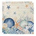 thumbnail image 1 of Navy Blue Coastal Cloth Napkins, Shell Starfish Coral Nautical Beige Ocean Washable and Reusable Dinner Napkins Set of 2, Table Napkin for Kitchen Party Birthday Wedding Hotel Housewarming 20"x20", 1 of 9