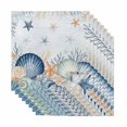 thumbnail image 1 of Navy Blue Coastal Cloth Napkins, Shell Starfish Coral Nautical Summer Ocean Washable and Reusable Dinner Napkins Set of 8, Table Napkin for Kitchen Party Birthday Wedding Hotel Housewarming 20"x20", 1 of 9