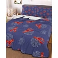 thumbnail image 1 of Navy Blue Coastal Full Size Down Alternative Comforter, Lightweight Comforter Quilt Bedding Set with Pillow Shams Red Lobster Nautical Ocean All Seasons Bed Comforter Duvet Insert 78"x90", 1 of 7