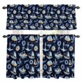 thumbnail image 1 of Navy Blue Coastal Kitchen Curtains Sets for Windows 36 Inch Length, Nautical Boat Ocean Summer Beach Rod Pocket Window Treatments Tier Curtains and Valances Set for Bedroom/Bathroom, 1 of 8