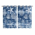thumbnail image 1 of Navy Blue Coastal Kitchen Curtains Window Panels, Summer Beach Nautical Starfish Coral Vintage Insulated Window Treatment Curtain, Grommet Curtains for Bedroom/Living Room/Bathroom, 2 Piece 52"Wx63"L, 1 of 8