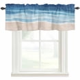 Wave Power Rods Navy Blue Coastal Rod Pocket Curtain Valance, Waves Summer Beach Ocean ...