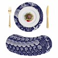 thumbnail image 1 of Navy Blue Coastal Round 13 Inch Placemats Set of 8, Summer Beach Ocean Coral Shell Starfish HeatResistant Non Slip Place Mats for Dining Table, Wipeable Braided Kitchen Table Mats for Housewarming, 1 of 9