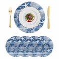 thumbnail image 1 of Navy Blue Coastal Round 15 Inch Placemats Set of 4, Nautical Coral Starfish Shell Octopus Sea HeatResistant Non Slip Place Mats for Dining Table, Wipeable Braided Kitchen Table Mats for Housewarming, 1 of 9