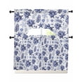 thumbnail image 1 of Navy Blue Coastal Swag Curtains for Living Room/Bedroom Windows, Coral Starfish Seaside Summer Beach Kitchen Curtains and Valances Set 36 Inch Length, Light Filtering Swags Valance Curtain Panels, 1 of 5