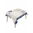 thumbnail image 1 of Navy Blue Coastal Table Cloth, Ocean Nautical Starfish Coral Striped Waterproof Tablecloth for Rectangle Tables, Reusable Washable Fabric Table Cover for Restaurant Kitchen Dining Tables 52"x70", 1 of 6
