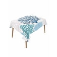 thumbnail image 1 of Navy Blue Coastal Table Cloth, Turquoise Coral Ocean Modern Sea Waterproof Tablecloth for Rectangle Tables, Reusable Washable Fabric Table Cover for Restaurant Kitchen Dining Tables 52"x70", 1 of 6