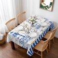 thumbnail image 1 of Navy Blue Coastal Table Cloth Waterproof Tablecloths, Summer Nautical Lighthouse Starfish Tablecloth Dining Table Cover for Kitchen Party Tabletop Outdoor, Rectangle Tablecloth 60x102 Inch, 1 of 9