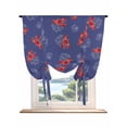 thumbnail image 1 of Navy Blue Coastal Tie Up Curtains for Windows 63 Inch Length Balloon Curtains Kitchen Adjustable Balloon Window Shade Red Lobster Nautical Ocean Tie Up Valance Bathroom Curtain Window 46"x63", 1 of 6