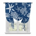 thumbnail image 1 of Navy Blue Coastal Tie Up Curtains for Windows, Adjustable Balloon Window Shades, Nautical Beach Starfish Coral Summer Kitchen Window Treatments Adjustable Roll Up Curtain for Basement/Nursery 52"x45", 1 of 8