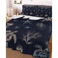 thumbnail image 1 of Navy Blue Coastal Twin Size Down Alternative Comforter,Lightweight Comforter Quilt Bedding Set with Pillow Shams Nautical Summer Beach Sea Turtle Starfish Bed Comforter Duvet Insert 68"x86", 1 of 7