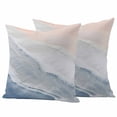 thumbnail image 1 of Navy Blue Coastal Wave Outdoor Waterproof Pillow Covers, Summer Modern Ocean Beach Decorative Square Throw Pillowcase Sofa Cushion Sham for Patio/Couch/Chair, 26"x26" 2 Pack, 1 of 8