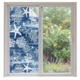thumbnail image 1 of Navy Blue Coastal Window Privacy Film,Summer Beach Nautical Starfish Coral Vintage Static Cling UV Sun Blocking Heat Control Window Tint Day and Night,Non-Adhesive One Way Privacy Cover 35.4''x78.7'', 1 of 7