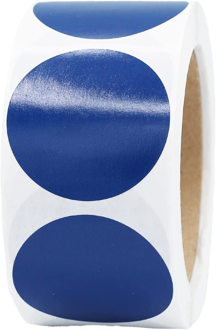 Navy Blue Color Coding Labels for Organizing Inventory 51 mm 2 Inch Round Circle Dots 500 Total