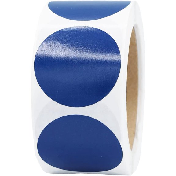 Navy Blue Color Coding Labels for Organizing Inventory 51 mm 2 Inch Round Circle Dots 500 Total Adhesive Stickers On A Roll