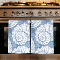 thumbnail image 1 of Navy Blue Conch Kitchen Towels Set of 3, Coastal Summer Ocean Nautical Absorbent Dish Towels for Kitchen, Microfiber Hand Towel, Quick Drying Tea Towel for Cleaning Decorative Dishcloths, 1 of 7
