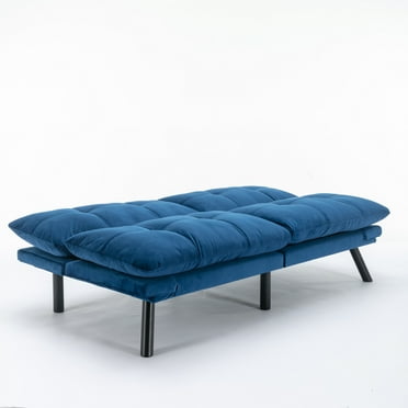 Navy Blue Convertible Folding Modern sofa Bed with Adjusted Armrests and Backrest, Sofa Bed with 800 lbs Weight Capacity, for Living Room, Lounge, Office, Apartment