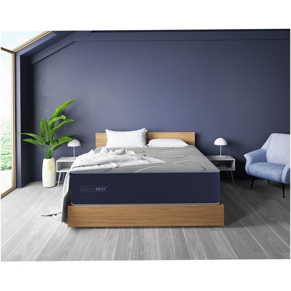 Navy Blue Cooling Gel Foam Mattress, Phase Change Technology for Temperature Regulation, Enhanced Sleep Support, Extra Long Mattress