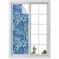 thumbnail image 1 of Navy Blue Coral Coastal Window Privacy Film, Ocean Nautical Seaside Beach Static Cling UV Sun Blocking Heat Control Window Tint Day and Night, Non-Adhesive One Way Windows Privacy Cover 17.7''x78.7'', 1 of 7