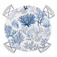 thumbnail image 1 of Navy Blue Coral Round Fitted Tablecloth with Elastic Edge, Waterproof Table Cloth Table Cover for 55"-60" Tables, Summer Beach Coastal Ocean Nautical Tablecloths for Dining Picnic Indoor Outdoor, 1 of 9