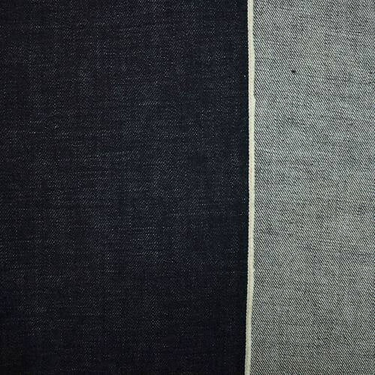 cotton fabric, 14 Oz Black 'N Beige Stretch Cotton Denim (Made in