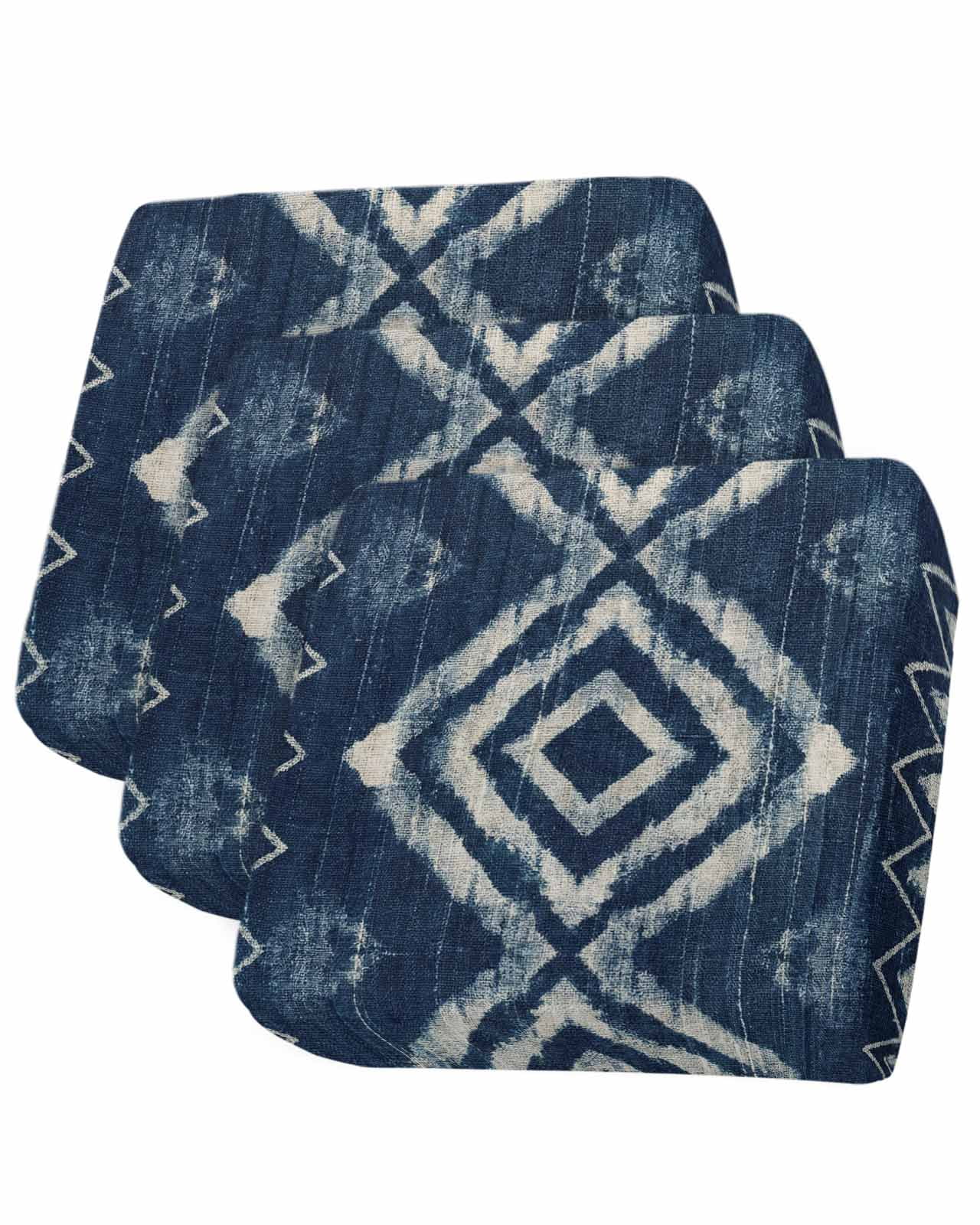 Navy Blue Couch Cushion Covers Stretch, Washable Sofa Seat Covers Individual Seat Cushion Sofa Slipcovers Vintage Tribal Abstract Geometric Tie Dye Art Couch Cover Furniture Protector S-3PCS