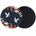 thumbnail image 1 of Navy Blue Crane Coasters Set of 2, Absorbent Coasters for Drinks, Vintage Red Teal Spring Floral Botanical Coaster for Desk Coffee Table Protection, Home Decor House Warming Gifts 4", 1 of 8