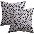 thumbnail image 1 of Navy Blue Cream Polka Dot Throw Pillow Covers 20x20 Set of 2 Rustic Boho Style Decorative Pillow Cases Outdoor Farmhouse Decoration for Sofa Couch Bed, 1 of 6