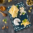 thumbnail image 1 of Navy Blue Cutting Board, Ocean Aqua Navy Themed Fish Swimming in a Circle Print, Decorative Tempered Glass Cutting and Serving Board, Small Size, Navy Blue and White, by Ambesonne, 1 of 5