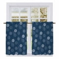 thumbnail image 1 of Navy Blue Daisy Kitchen Curtain for Berdoom Living Room Cafe 45 Inch Length, Modern Farmhouse Chrysanthemum Floral Tiers Curtains Light Filtering Drapes Rod Pocket Window Treatment 2 Panels 52"Wx45"L, 1 of 8