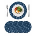 thumbnail image 1 of Navy Blue Daisy Round 15 Inch Placemats Set of 4, Modern Farmhouse Chrysanthemum Floral HeatResistant Non Slip Place Mats for Dining Table, Wipeable Braided Kitchen Table Mats for Housewarming, 1 of 9