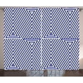 thumbnail image 1 of Ambesonne Geometric Curtains 2 Panel Set, Geometrical Triangle, 108" x 90", Dark Blue and White, 1 of 3