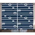 thumbnail image 1 of Ambesonne Navy Blue Curtains 2 Panel Set, Sailor Knots Marine, 108" x 84", White and Blue, 1 of 3