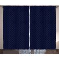 thumbnail image 1 of Ambesonne Dark Blue Curtains 2 Panel Set, Blue Dots Retro Style, 108" x 84", Pale Blue and Dark Blue, 1 of 3