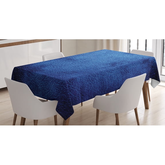 Navy Blue Decor Tablecloth, Martian Alien Skin Like Dark Blue Contemporary Interesting Design Art Print, Rectangular Table Cover for Dining Room Kitchen, 60 X 90 Inches, Dark Blue, by Ambesonne