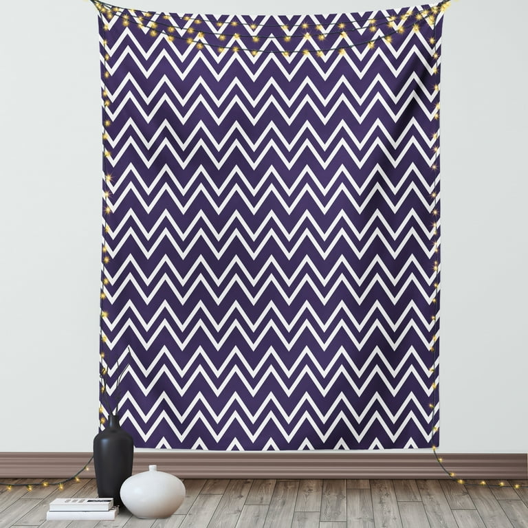 Navy blue and white tapestry store