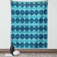 thumbnail image 1 of Navy Blue Decor Tapestry, Horizontal Oriental Patchwork Pattern Decorative Print, Wall Hanging for Bedroom Living Room Dorm Decor, 60W X 80L Inches, Dark Blue Light Blue and White, by Ambesonne, 1 of 2