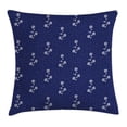 thumbnail image 1 of Navy Blue Decor Throw Pillow Cushion Cover, Floral Pattern Design Cute Little Dots and Flowers Country Home Art, Decorative Square Accent Pillow Case, 16 X 16 Inches, Navy and White, by Ambesonne, 1 of 2