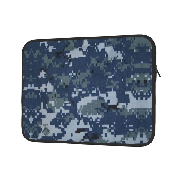 Navy Blue Digital Camouflage Neoprene Sleeve Pouch Case Bag for 13" - 15" Inch Laptop Computer