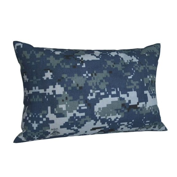 Navy Blue Digital Camouflage Pillowcase Pillows Cover Case Decor Decoration Rectangle Printed Throw Pillow Case Cushion Cover 16"x24"