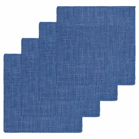 Navy Blue Dish Towels Set, Waffle Weave Kitchen Towels 4 Pieces, Vintage Country Monochrome Farmhouse Microfiber Hair Face Bath Tea Towel Absorbent Quick Drying Cleaning Dish Cloths 12"x12"