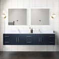 thumbnail image 1 of Navy Blue Double Bath Vanity 84 In. With 36 Mirrors - 2 Compartments, 6 Drawers, Open Cabinet Shelf For Generous Area Space Storage Abundant, 1 of 3