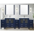 thumbnail image 1 of Navy Blue Double Bathroom Vanity With Storage Units, Ceramic Top, 34 In. Mirrors, Faucet - And Stain Proof 108 Bath Vanity, Deck, Included Scratch, 1 of 3