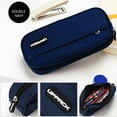 thumbnail image 1 of Navy Blue Double-Layer Canvas Pen Organizer Featuring Organizational Partitions & Carry Handle, Youngster Stationery Storage Solution, 1 of 4
